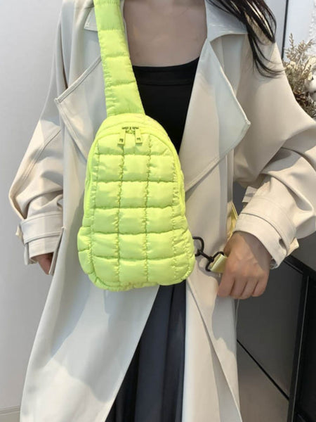 Quilted Nylon Crossbody  Bag