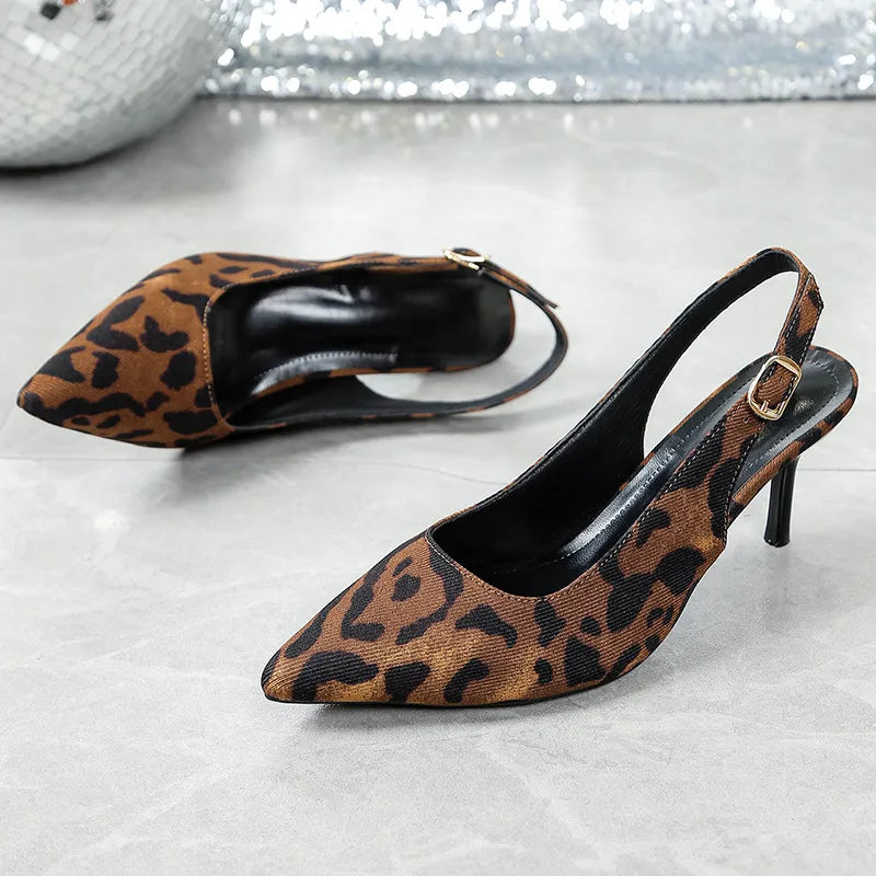 Arden Venturi — Leopard Point Toe Slingback Pumps Leopard Fashion Footwear, alternate view 3