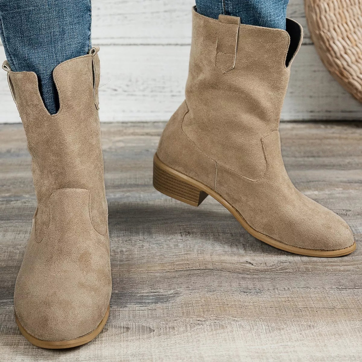 Lior Marino — Suede Block Heel Western Boots, alternate view 9
