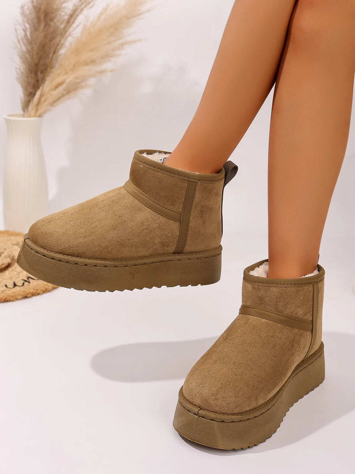 Ocean Bellini — Platform Winter Ankle Boots with Cozy Fleece Lining Fashion Footwear, alternate view 7