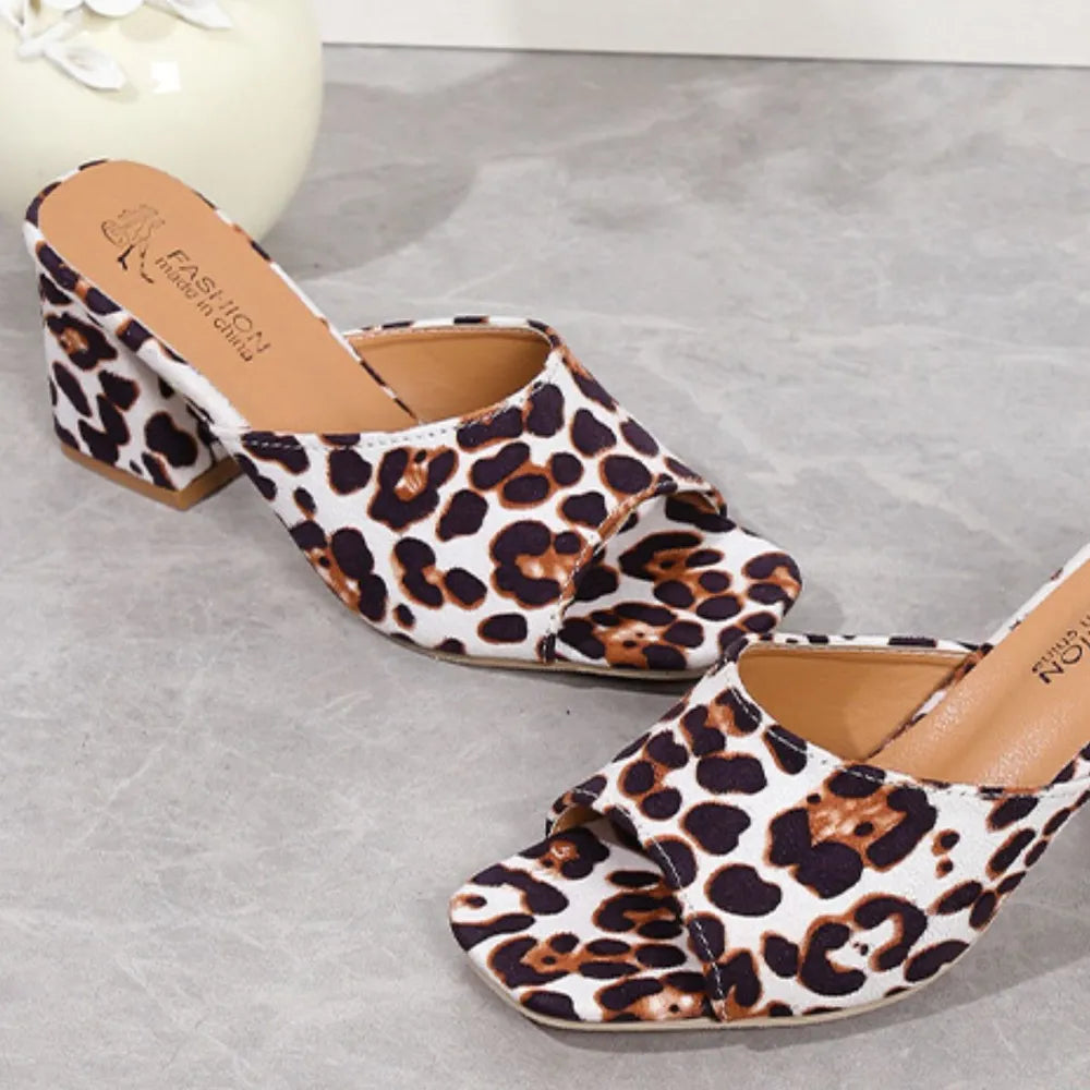 Ivory Allegra — Leopard Block Heel Suede Sandals, alternate view 6
