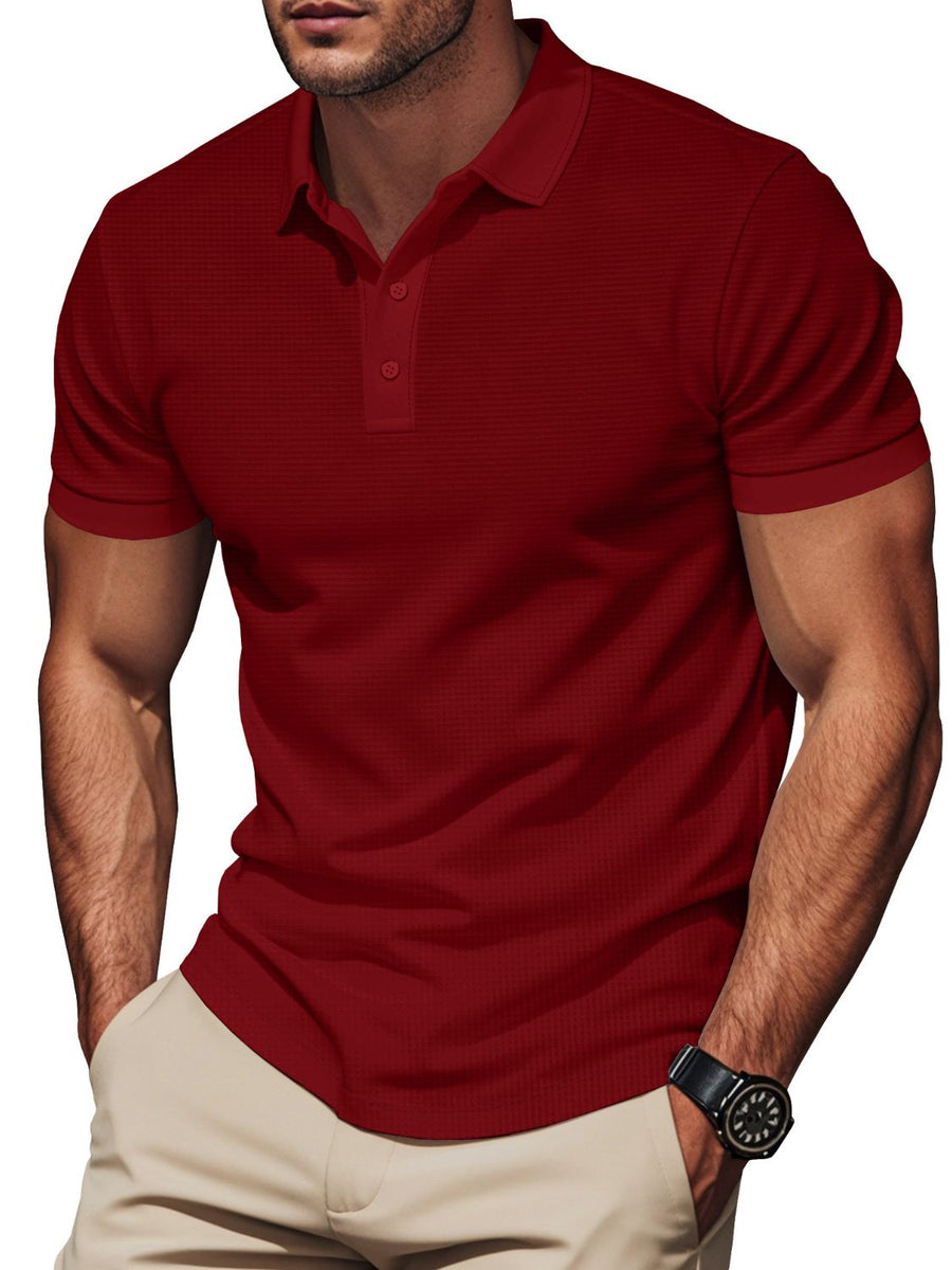 Xavier — Men's Full Size Short Sleeve Collared Polo Plus Size Men's Tailored Shorts, alternate view 2