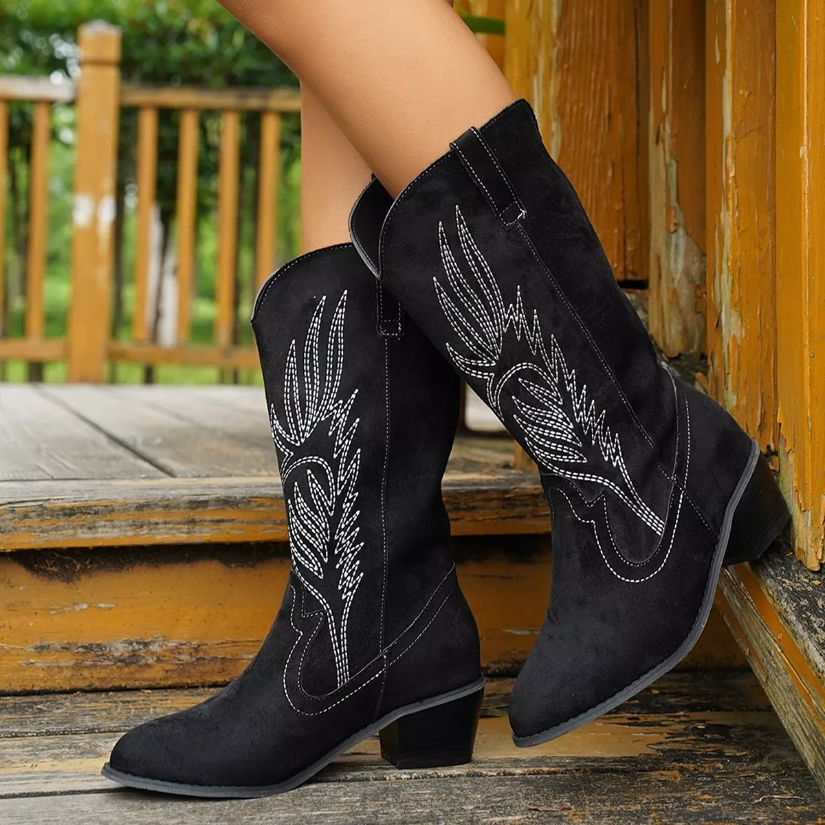 Ciel Sorrento — Point Toe Block Heels Boots Fashion Footwear, alternate view 4