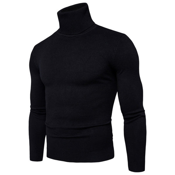 Winter Warm Basic Thermal Turtleneck Sweater Mens Solid Color Slim Fit Clothes Pullover Top