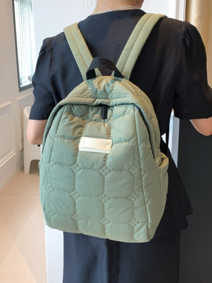 Quilted Polyester Backpack Bag