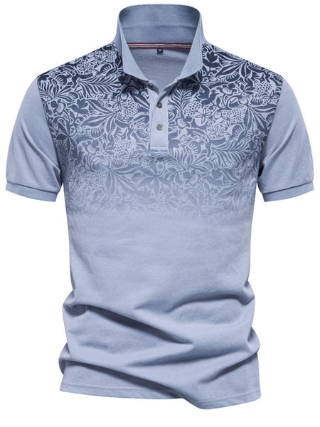 Men's Printed Collared Neck Short Sleeve Polo - Opulent Empire