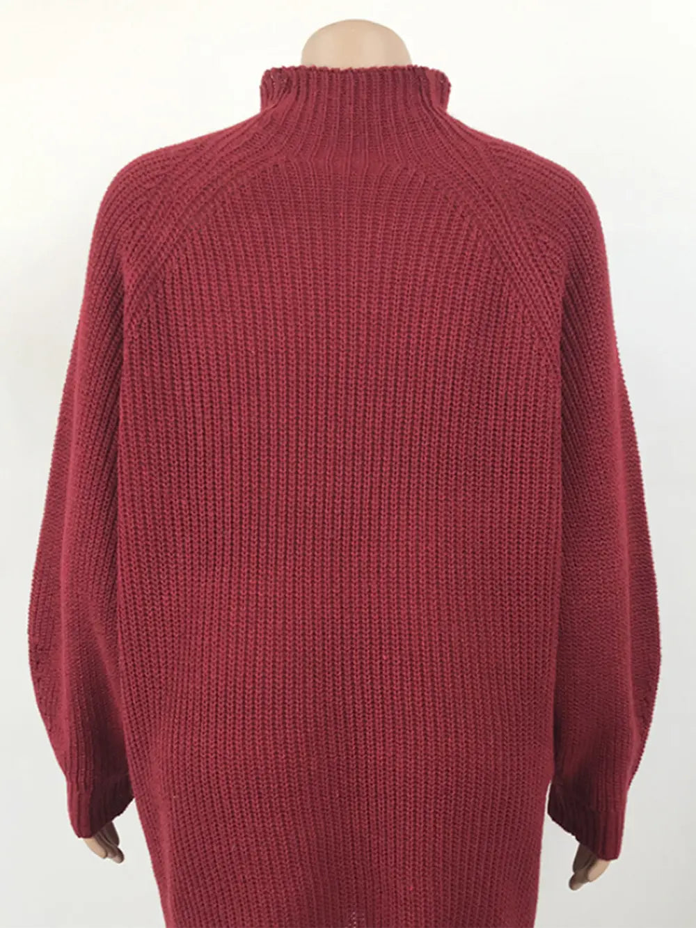 Indigo Delacroix — Mock Neck Dropped Shoulder Sweater Dress, alternate view 6