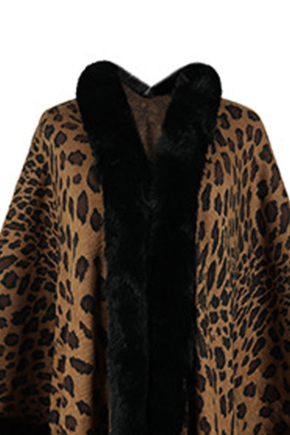 Sage Versailles — Leopard Open Front Poncho, alternate view 14