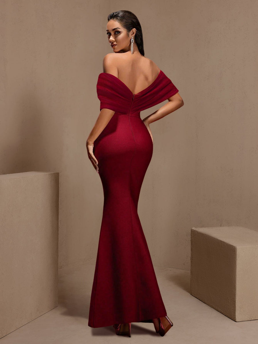 Luxury Diamond Open-Back Maxi Bandage Dress