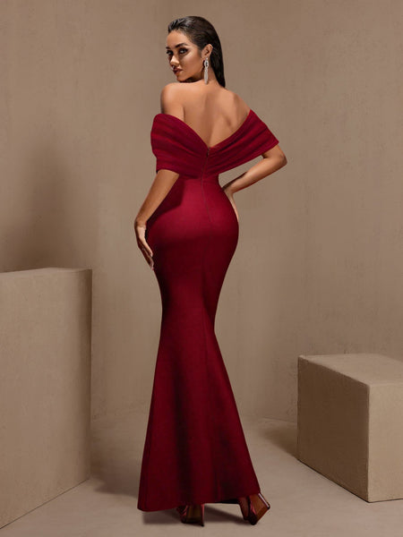 Luxury Diamond Open-Back Maxi Bandage Dress