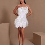 Camélia Voss — Strapless Floral Beaded Bandage Mini Dress, alternate view 9