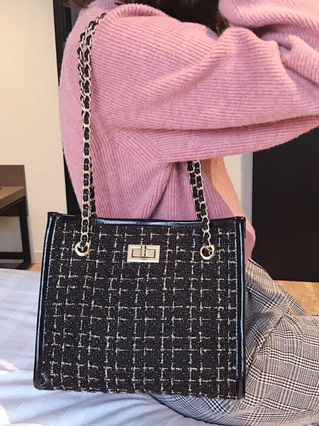 Plaid Shoulder Bag - Opulent Empire