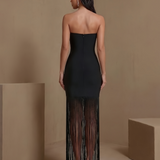 Eirlys Valenne — Snowflake Fringe Strapless Bandage Dress, alternate view 6