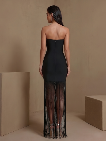 Eirlys Valenne — Snowflake Fringe Strapless Bandage Dress, alternate view 6