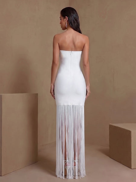 Eirlys Valenne — Snowflake Fringe Strapless Bandage Dress, alternate view 5
