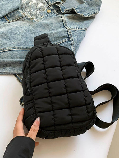 Quilted Nylon Crossbody  Bag