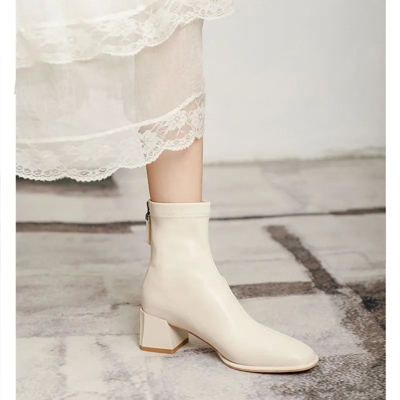 Darcy Sorrento — Round Toe Block Heels Boots Fashion Footwear, alternate view 11