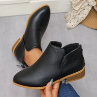 Indigo Marino — Point Toe Block Heels Boots Fashion Footwear, alternate view 3