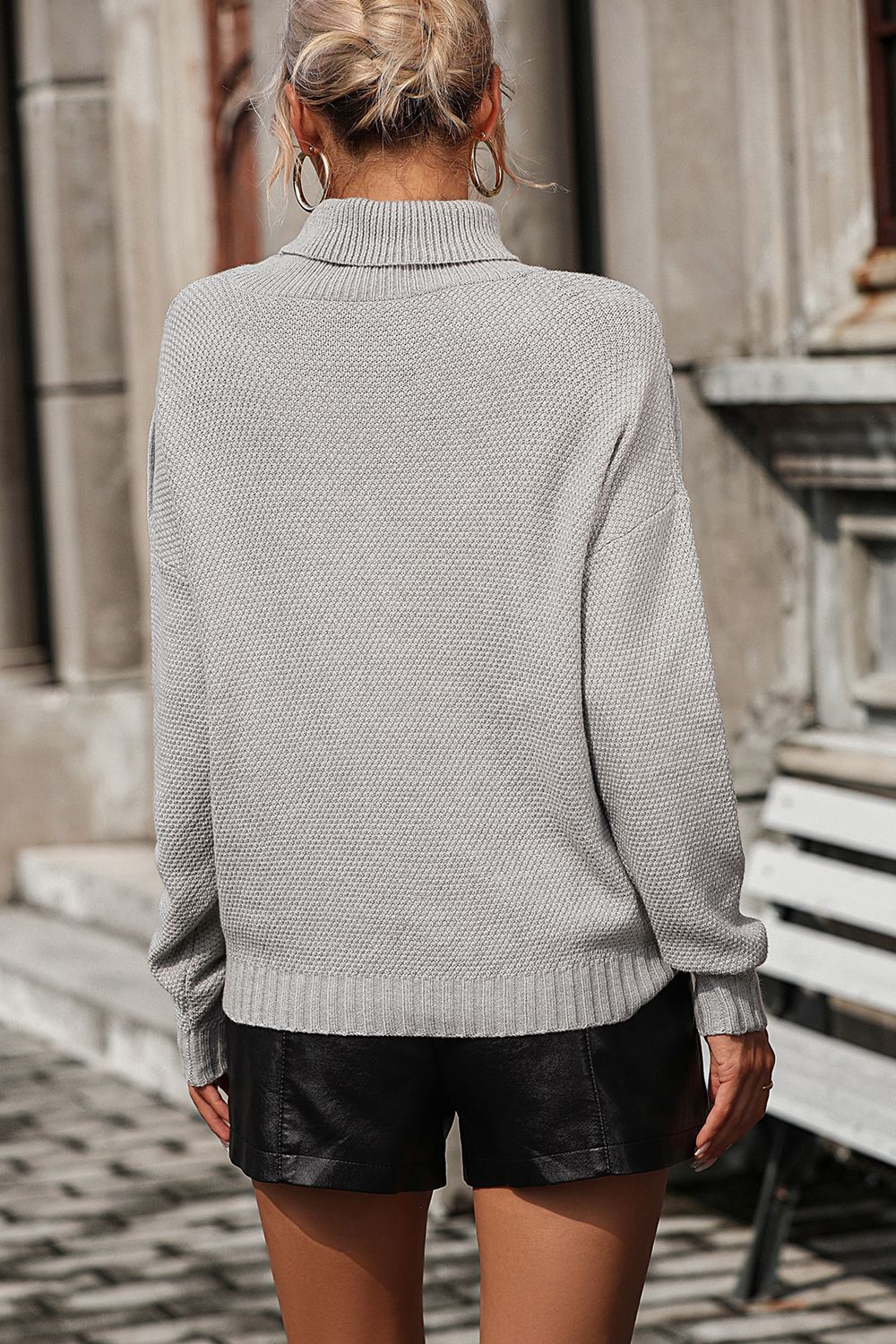 Perrin Valmont — Turtle Neck Tassel Front Long Sleeve Pullover Sweater, alternate view 17