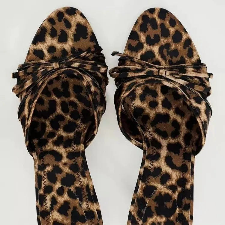 Onyx Venturi — Bow Leopard Kitten Heel Sandals, alternate view 4