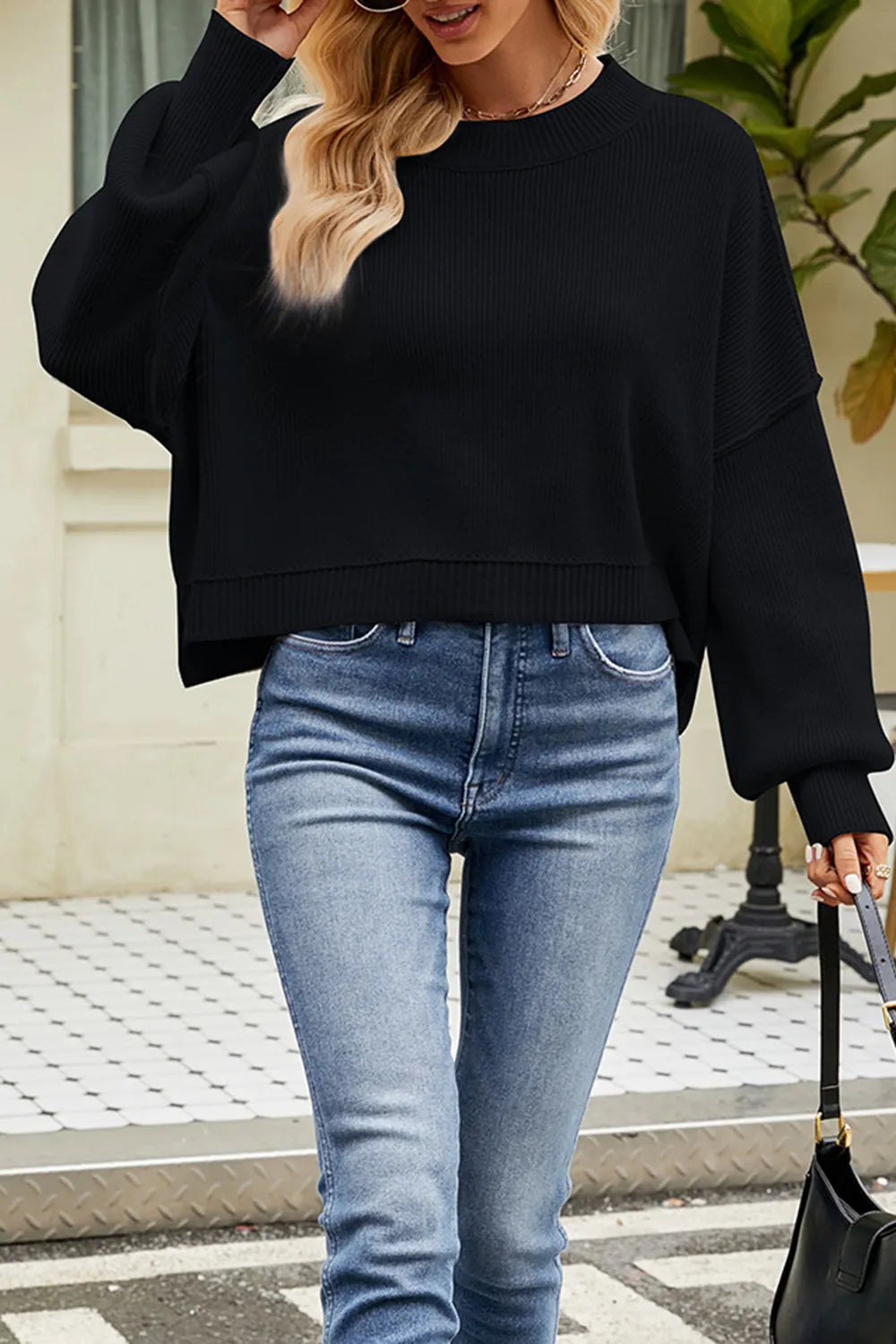 Bellamy Fontaine — Round Neck Dropped Shoulder Sweater, alternate view 32