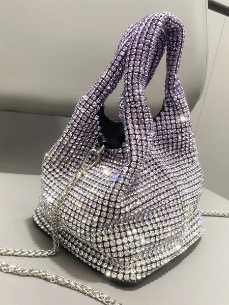 Rhinestone Vest Bucket Bag Chain