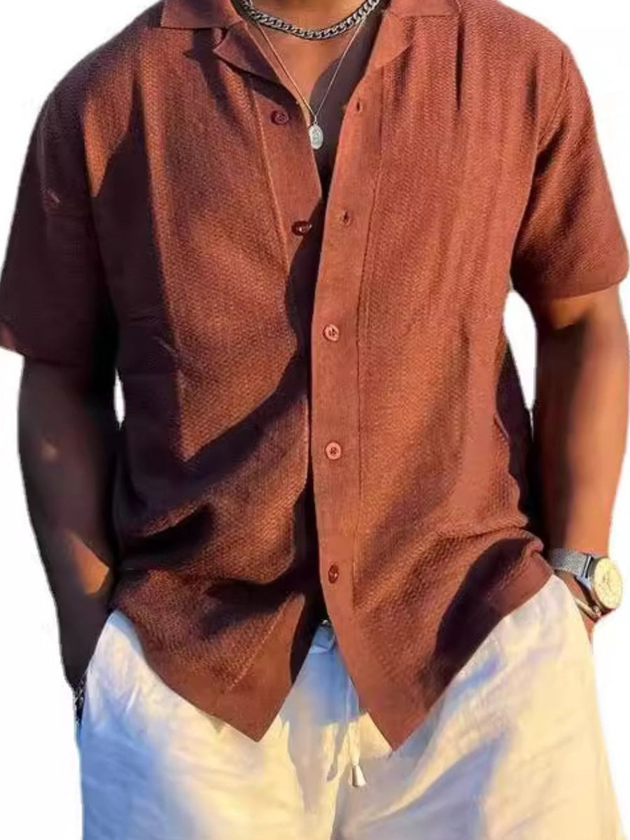 Men's Plus Size Button Down Short Sleeve Shirt - Opulent Empire