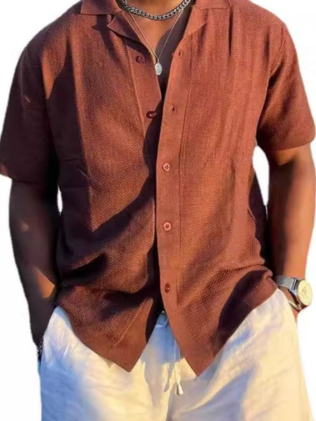 Men's Plus Size Button Down Short Sleeve Shirt - Opulent Empire