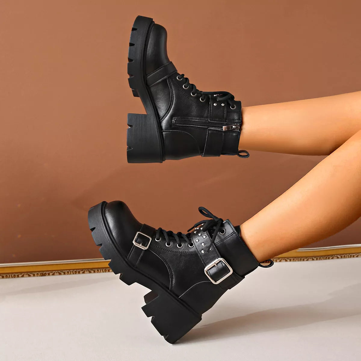 Ellis Marino — Round Toe Block Heels Boots Fashion Footwear, alternate view 5