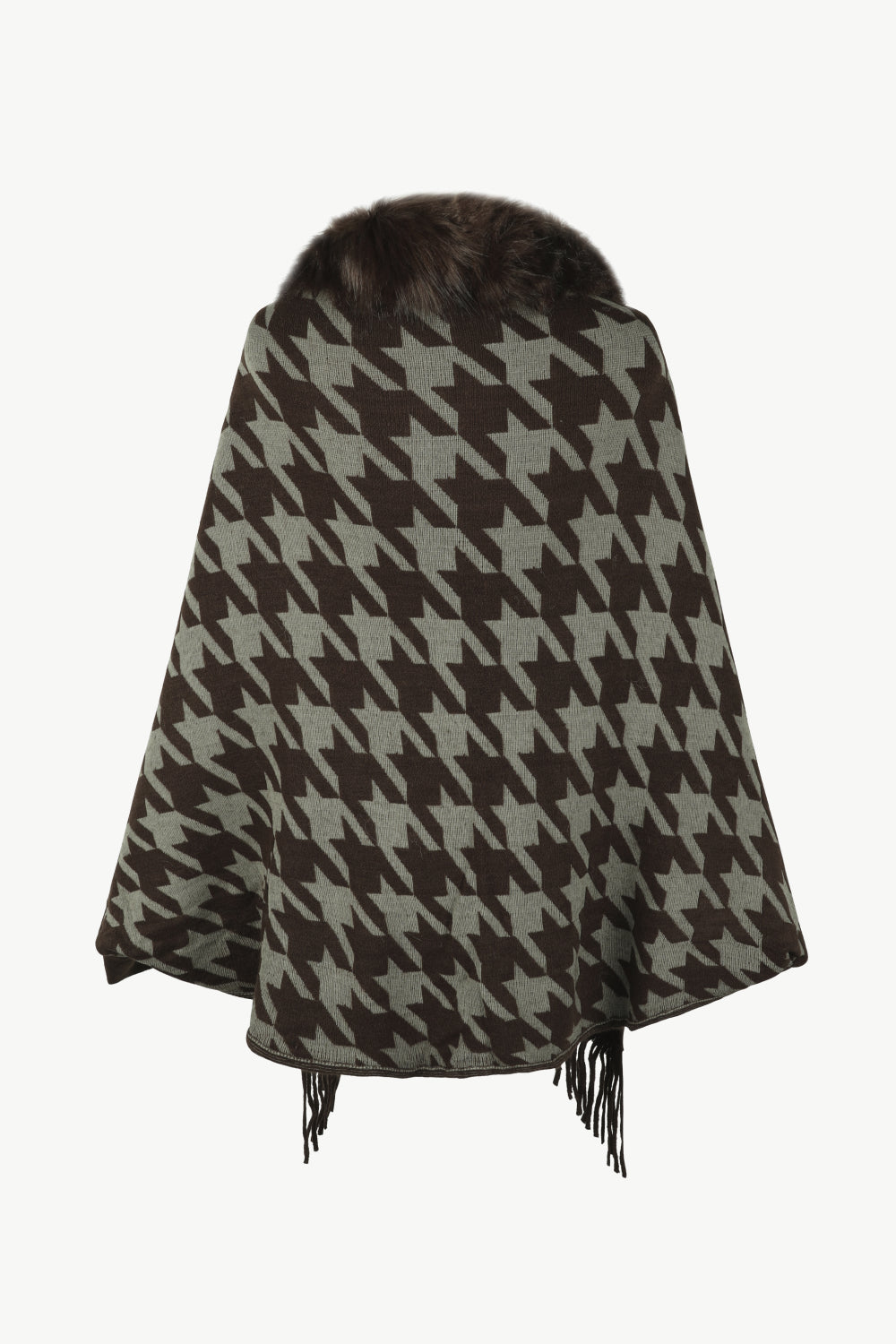 Jules Versailles — Houndstooth Fringe Hem Poncho, alternate view 22