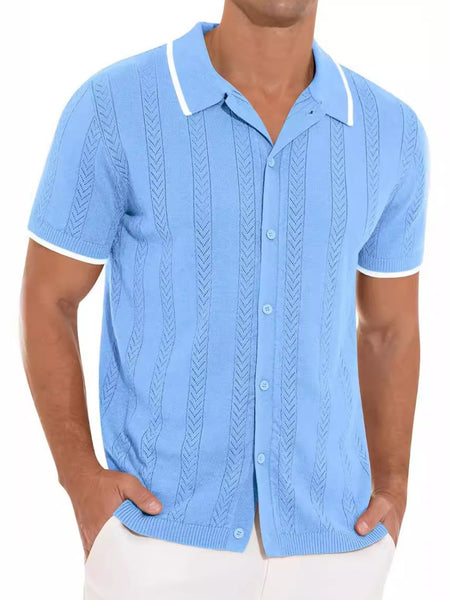 Men's Full Size Button Down Short Sleeve Shirt Plus Size - Opulent Empire