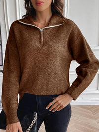 Lior Moreau — Half Zip Dropped Shoulder Sweater, alternate view 10