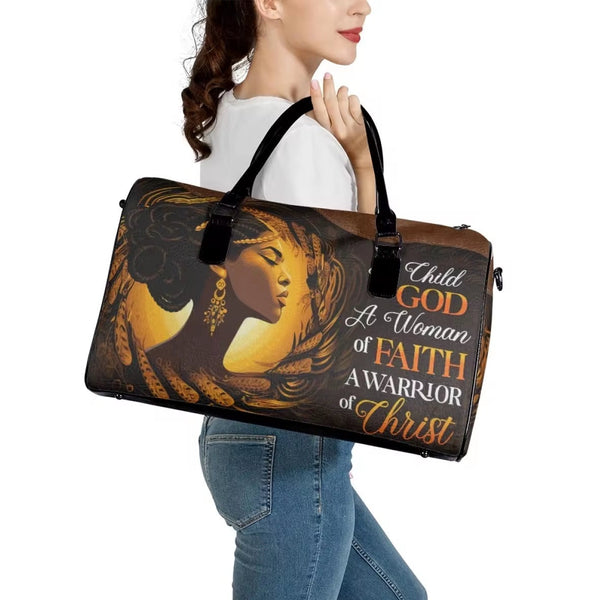 Zahara™ | Elegant African Warrior Faith Leather Duffel