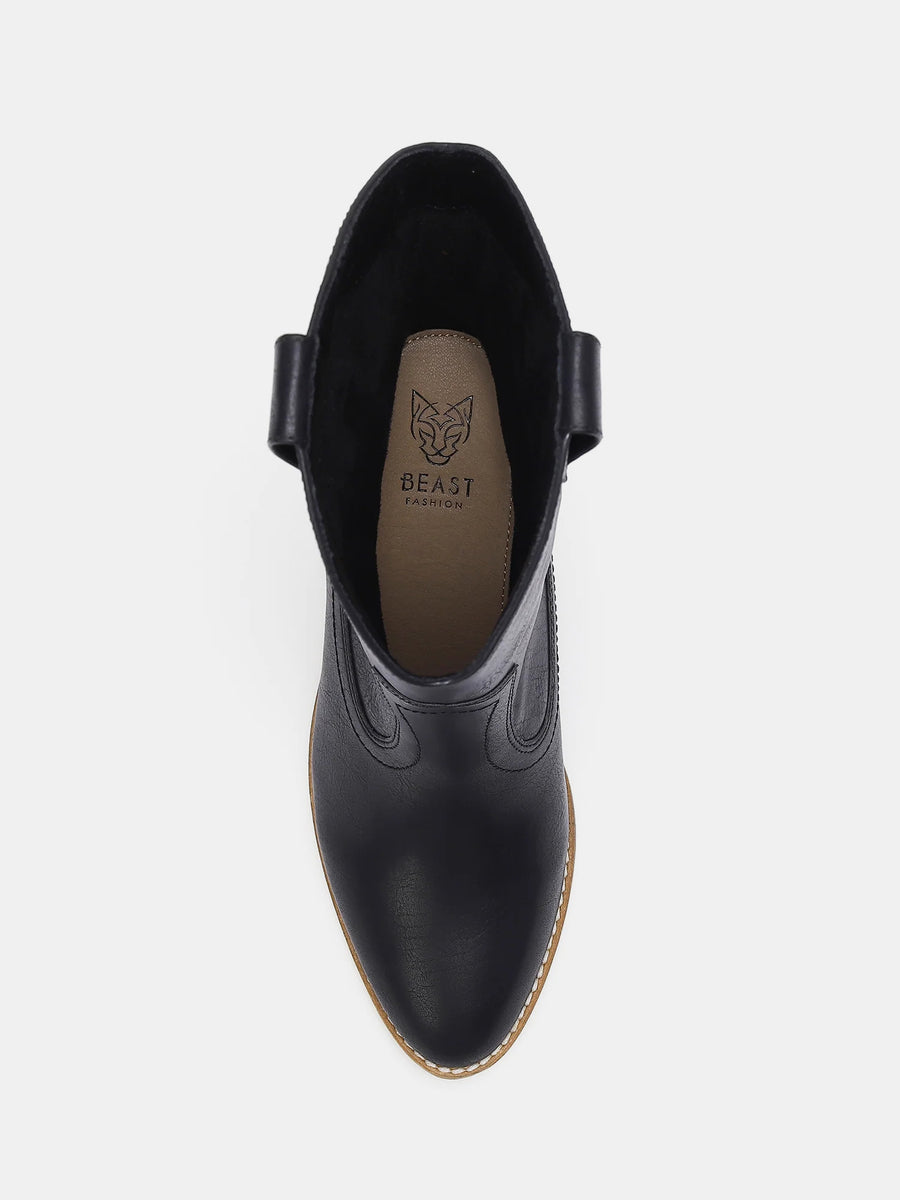 Beast Fashion Butterfly Cut Detail Point Toe Boots - Opulent Empire