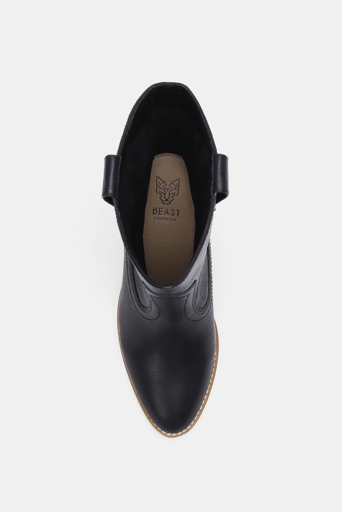 Arden Montclair — Beast Fashion Butterfly Cut Detail Point Toe Boots Black Fashion Footwear, alternate view 7