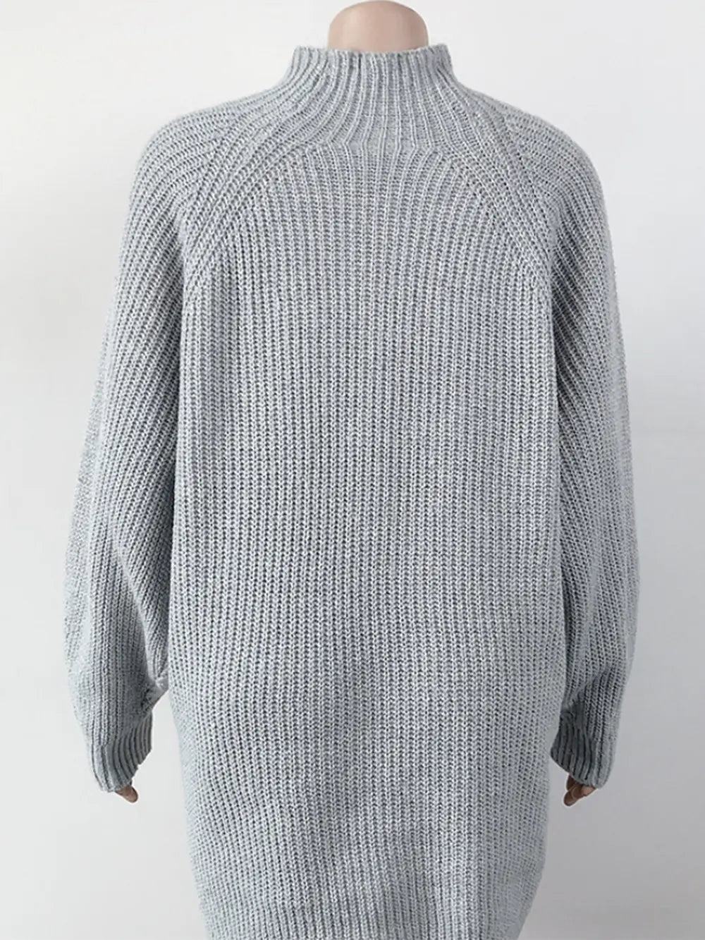 Indigo Delacroix — Mock Neck Dropped Shoulder Sweater Dress, alternate view 12
