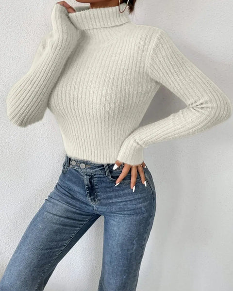 Harbor Fontaine — Ribbed Turtleneck Long Sleeve Sweater, alternate view 11