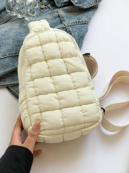 Quilted Nylon Crossbody  Bag