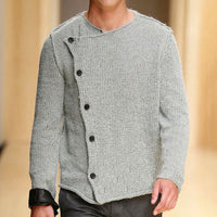 Thierry Beaumont — Men's casual diagonal placket thick knitted cardigan sweater jacket