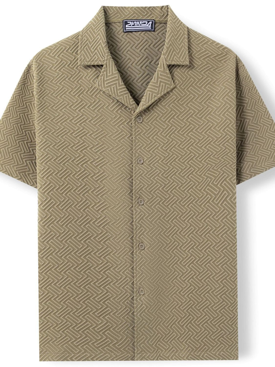 Henrik — Men's Plus Size Button Down Short Sleeve Shirt, alternate view 5