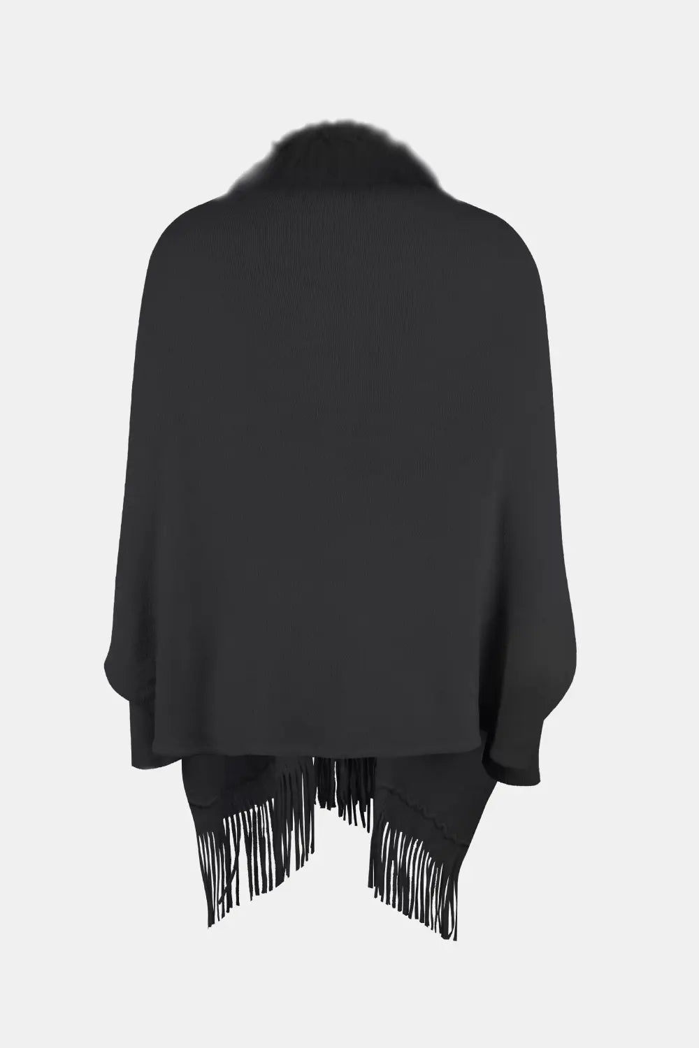 Blaise Versailles — Fringe Open Front Long Sleeve Poncho, alternate view 13