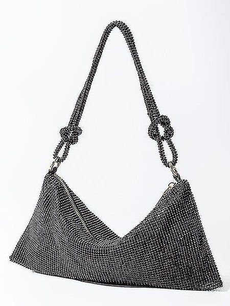 Luminara Knotted Rhinestone Armpit Bag