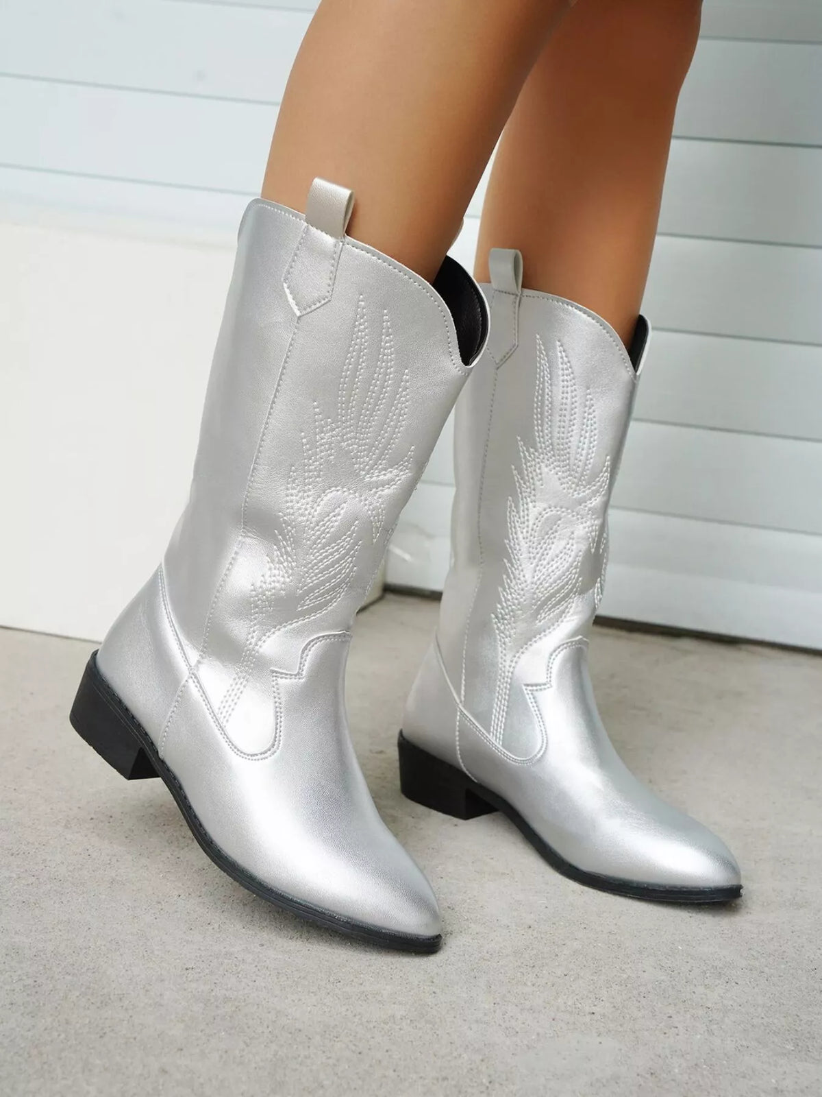 Sasha Venturi — Embroidered Block Heels Boots Fashion Footwear, alternate view 9