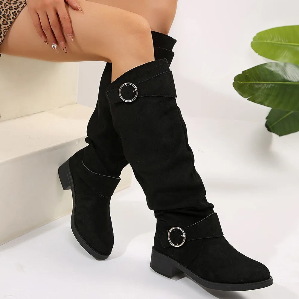 Lake Sorrento — Buckle Round Toe Block Heel Boots, alternate view 9