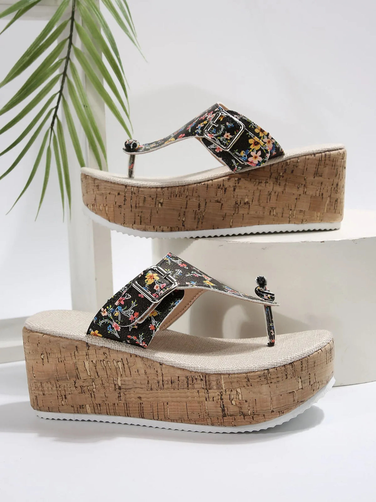 Jules Marino — Floral Print Wedge Platform Sandals Fashion Footwear, alternate view 2