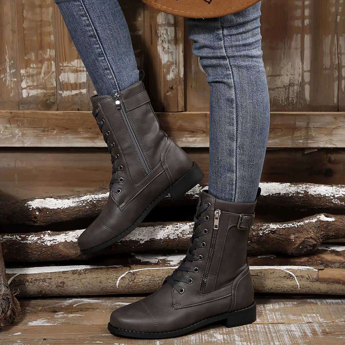 Zephyr Rosetti — Round Toe Block Heels Boots Fashion Footwear, alternate view 8