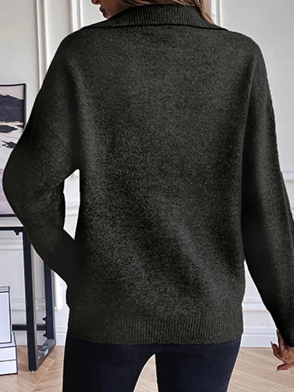 Lior Moreau — Half Zip Dropped Shoulder Sweater, alternate view 9