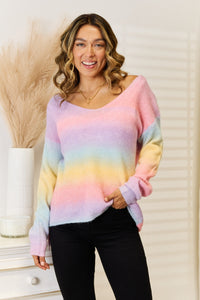 Blaise Fontaine — Angel Wings Gradient V-Neck Sweater