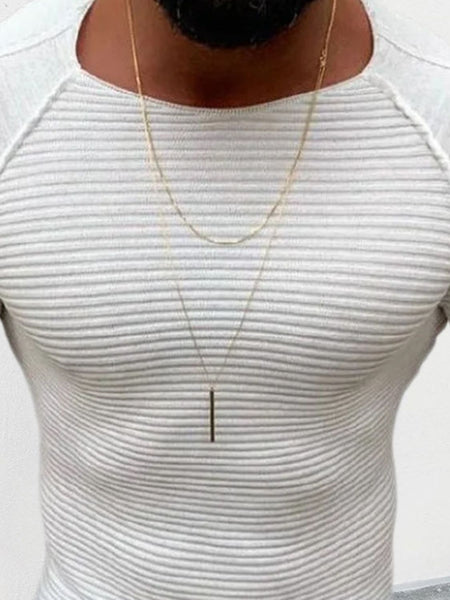 Men's Plus Size Round Neck Short Sleeve Top - Opulent Empire