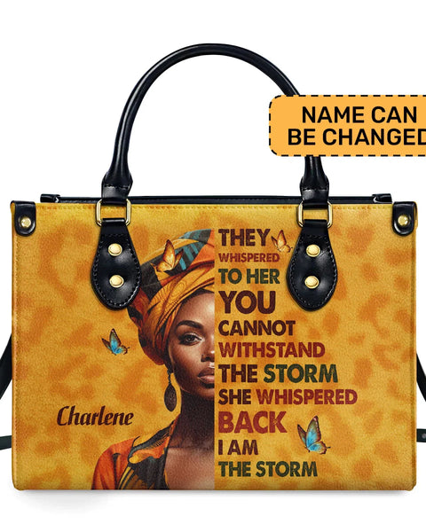 High Quality Pu Leather Messenger Shoulder Bags for Women I Am the Storm Print Custom Women'S Shoulder Bags